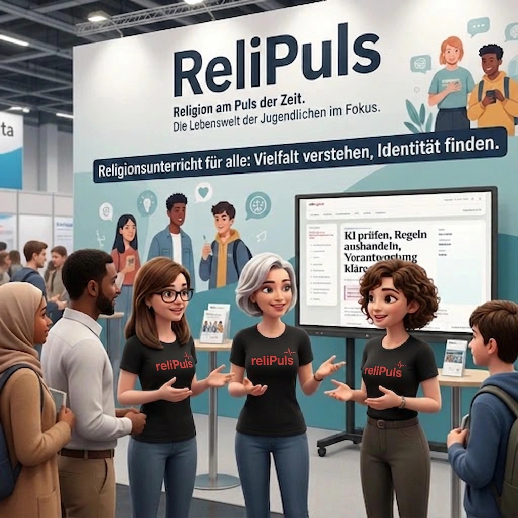 Illustration zu relipuls zwischen digitaler Gegenwart und Unterricht